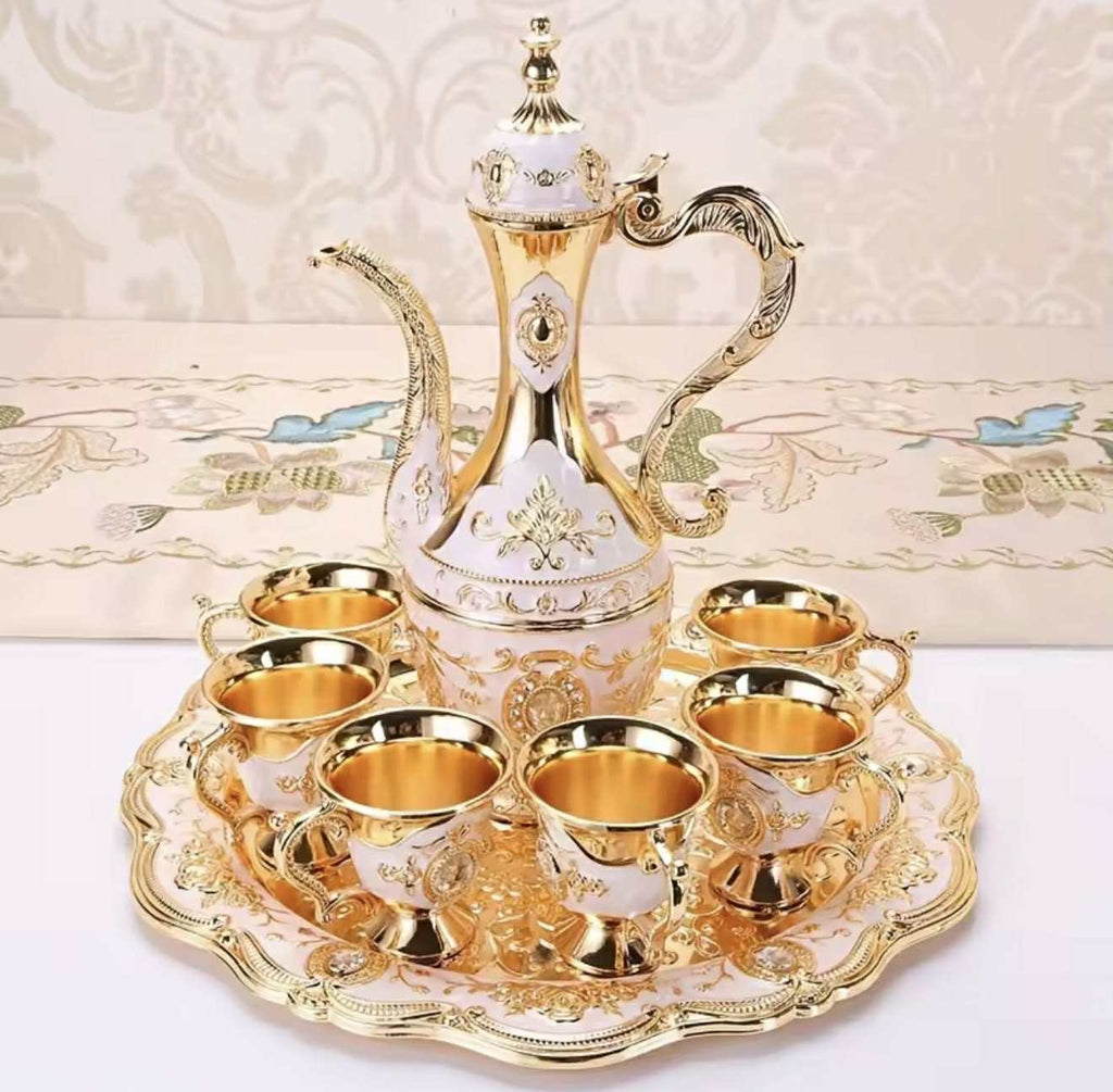 Vintage Metal Turkish Coffee Pot Set