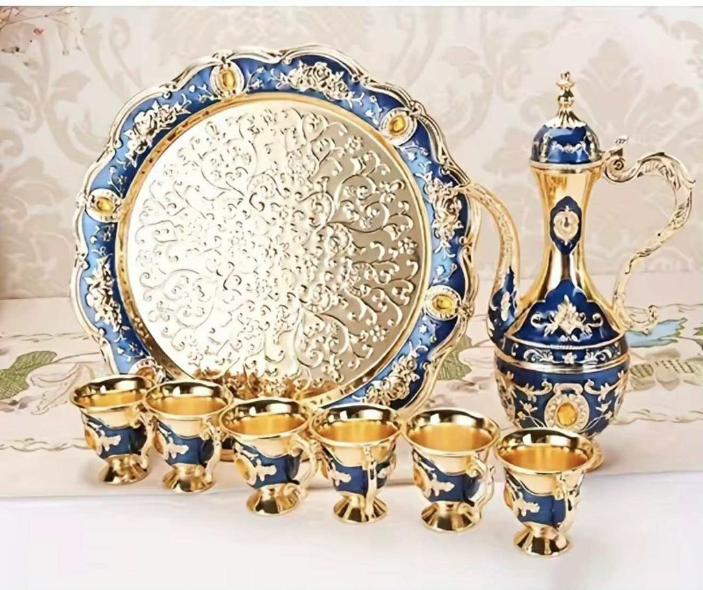 Vintage Metal Turkish Coffee Pot Set